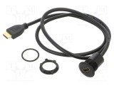 Adaptor ONPOW M22 pentru montare pe panou, piuliță din spate, negru