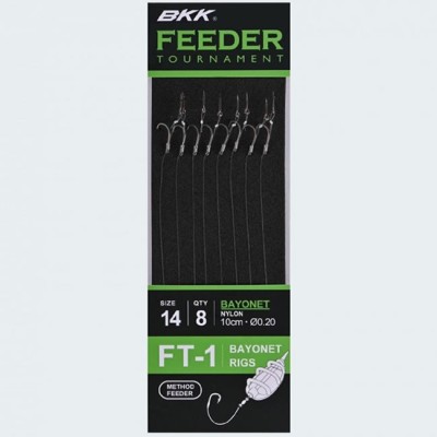 Carlige Legate BKK FT-1 Method Bayonet Feeder Rig 10cm, Nr.12, 0.23mm, 8buc/pac foto