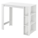 Cumpara ieftin Masa tip Bar Danderyd din PAL Melaminat cu 3 Rafturi, Culoare Alb, Dimensiuni 120x60x105,5 cm