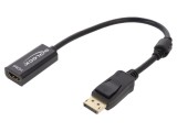 Adaptor DisplayPort la HDMI 0.12m - NEGRU, High Speed