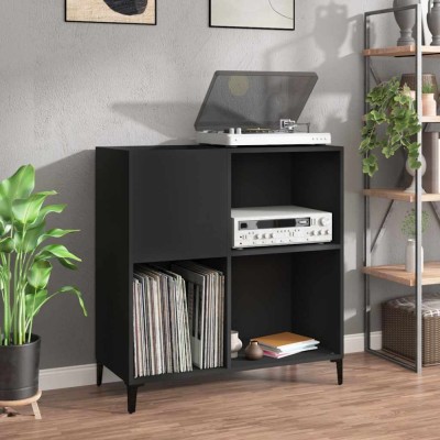 vidaXL Dulap pentru discuri negru 84,5x38x89 cm lemn compozit foto