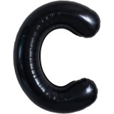 Balon folie metalizata litera c, flippy, 40 cm, umflati cu heliu sau aer, ambalaj individual, pai inclus, negru