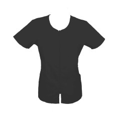 Halat Medical Pe Stil, Negru cu Fermoar, Model Ana - 4XL