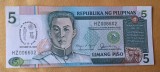 5 Piso 1987 - Bancnota Filipine - piesa SUPERBA - UNC