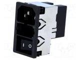 Conector alimentare AC soclu tată 2A 250V SCHURTER C14 KMF