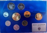 SET 8 MONEDE AUSTRIA + MEDALIE - 1986 - DE LA 2 GROSCHEN LA 20 SCHILLING - 800 ANI TRATATUL DE LA GEORGENBERG - MONEDE PROOF