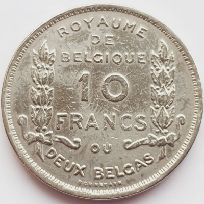 3075 Belgia 10 Francs 1930 (French text; Centennial of Independence) km 99 foto