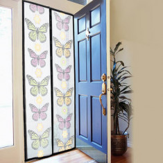 Perdea magnetica anti insecte Instant Door, 210 x 100 cm, model Colorat, Fluturi foto