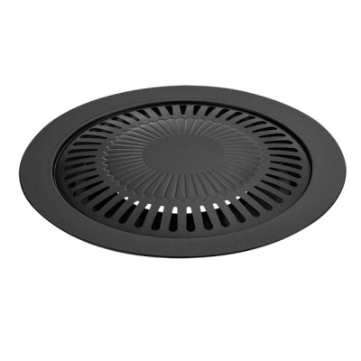 Grill pentru aragaz, antiaderent, cu suport scurgere grasime, rotund, diametru 32cm, 24557, negru foto