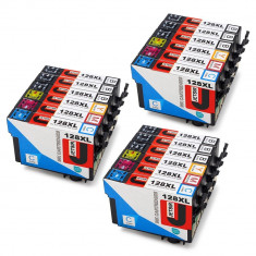 Cartuse cerneala Epson T1281 T1282 T1283 T1284, Jetsir, 9xNegre, 3xC, 3xM, 3xY foto