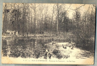 AD 128 C. P. VECHE -FORET DE COMPIEGNE-EQUIPAGE DU... -FRANTA - CIRCULATA 1914 ? foto