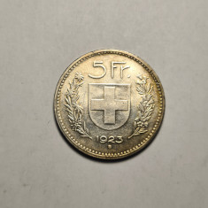 Elvetia 5 Franci Francs 1923 UNC Piesa de Colectie