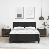 vidaXL Pat cu arcuri cu saltea Negru 140 x 190 cm Piele artificială 3339048