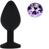 Dop Anal Silicone Buttplug, Small, Negru/Mov Deschis, Guilty Toys