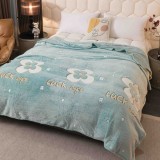 Patura pufoasa cocolino 200x230cm,verde,flori-F083