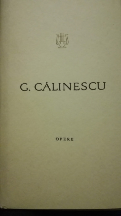 Opere, vol. 1, George Calinescu