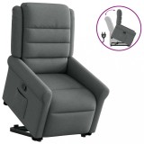 VidaXL Fotoliu rabatabil cu ridicare pe verticală, gri &icirc;nchis, textil