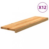 vidaXL Trepte de scară 12 buc maro deschis lemn masiv de stejar
