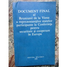 Document final al Reuniunii de la Viena a reprezentantilor statelor...