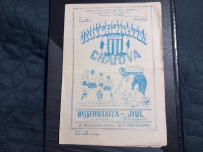 Program U Craiova - Jiul foto
