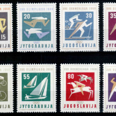 Iugoslavia 1960, Mi #909-916**, sport, Olimpiada Roma, MNH, cota 20 €!