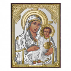 Icoana Argint Maica Domnului de la Ierusalim 13x18cm COD: 2537