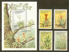 Dominica 1984 AUSIPEX, Flowers, set + perf. sheet, MNH N.041 foto