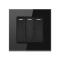 Intrerupator Triplu Cap Scara Cu Panou Din Sticla Securizata Techstar&reg; TGS 01, 220V, 16A, 86 X 86 Mm, Negru, cu 3 Faze