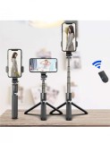 Set 3in1 Selfie Stick cu Lampa LED si Trepied conectare Bluetooth alimentare USB, AVEX