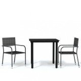 Cumpara ieftin Set de mobilier pentru gradina, 3 piese, gri