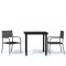 Set de mobilier pentru gradina, 3 piese, gri