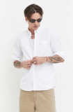 Hollister Co. camasa barbati, culoarea alb, cu guler button-down, regular