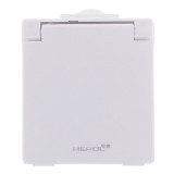 Priza simpla Hepol AG, aparenta, cu capac, contact de protectie, alba