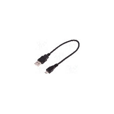Cablu USB A mufa, USB B micro mufa, USB 2.0, lungime 0.25m, negru, QOLTEC - 50494