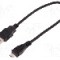Cablu USB A mufa, USB B micro mufa, USB 2.0, lungime 0.25m, negru, QOLTEC - 50494