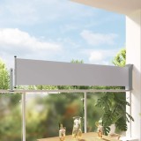 Copertina Laterala Retractabila Terasa vidaXL, Gri, 60 x 300 cm, Protectie UV, Vant si Intimitate