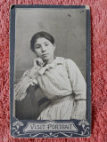 Fotografie tip CDV, tanara inceput de secol XX