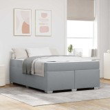 Cumpara ieftin Cadru de pat cu saltea Gri deschis 160 x 200 cm tesatura