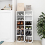 Pantofare, 2 buc., alb, 27,5x27x102 cm, lemn compozit GartenMobel Dekor, vidaXL