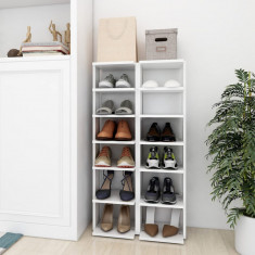 Pantofare, 2 buc., alb, 27,5x27x102 cm, lemn compozit GartenMobel Dekor