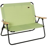 Outsunny scaun de camping 2 locuri, pliabil, cu suport pentru băuturi, 141 x 67 x 80 cm, Verde | Aosom Romania
