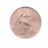 Moneda Anglia 1/2 / half penny 1917, uzata, curata