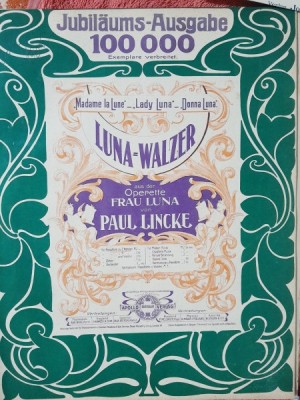 Luna - Walzwer din opereta Frau Luna - Paul Lincke partitura pentru pian foto