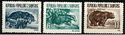 ALBANIA 1961-FAUNA-ANIMALE-Serie completa de 3 timbre nestampilate MNH foto