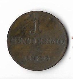 Moneda 1 centesimo 1822 - Lombardia foto