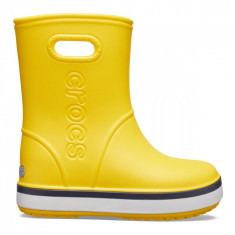 Cizme Crocs Kids&#039; Crocband Rain Boot Galben - Yellow/Navy