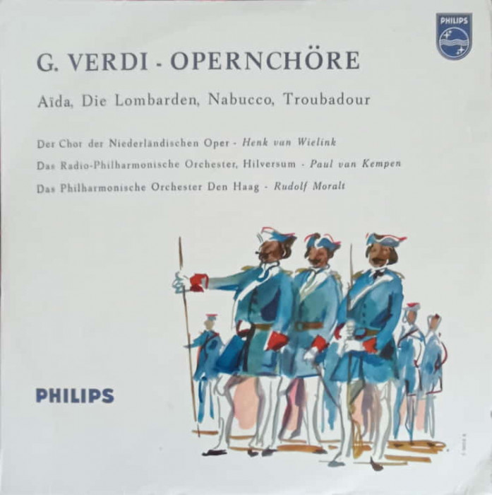 Disc vinil, LP. G. Verdi, Opernchore-G. Verdi, Nederlands Opera-Kor, Hilversum Radios Filharmoniske Orkester, Ha