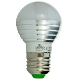 Bec LED HEPOL RGB&amp;More, forma sferic, E27, 3W, 20000 ore, telecomanda