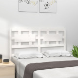 Tăblie de pat, alb, 155,5x4x100 cm, lemn masiv de pin, vidaXL