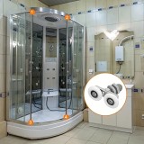 Set 4 Role Cabina Dus 23mm ABS Aluminiu Gri/Alb - Roti Silentioase, Durabile, Universal - Usi Sticla 4-6mm